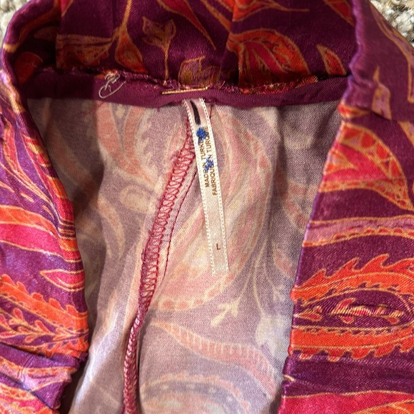 9. Free People Good Days Satin Paisley Trousers FLAWED - Picture 4 of 8